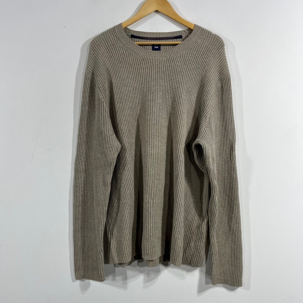 Gap Capsule Granola Ribbed Knit Cotton Crewneck Sweater Womens XL 90s Grunge